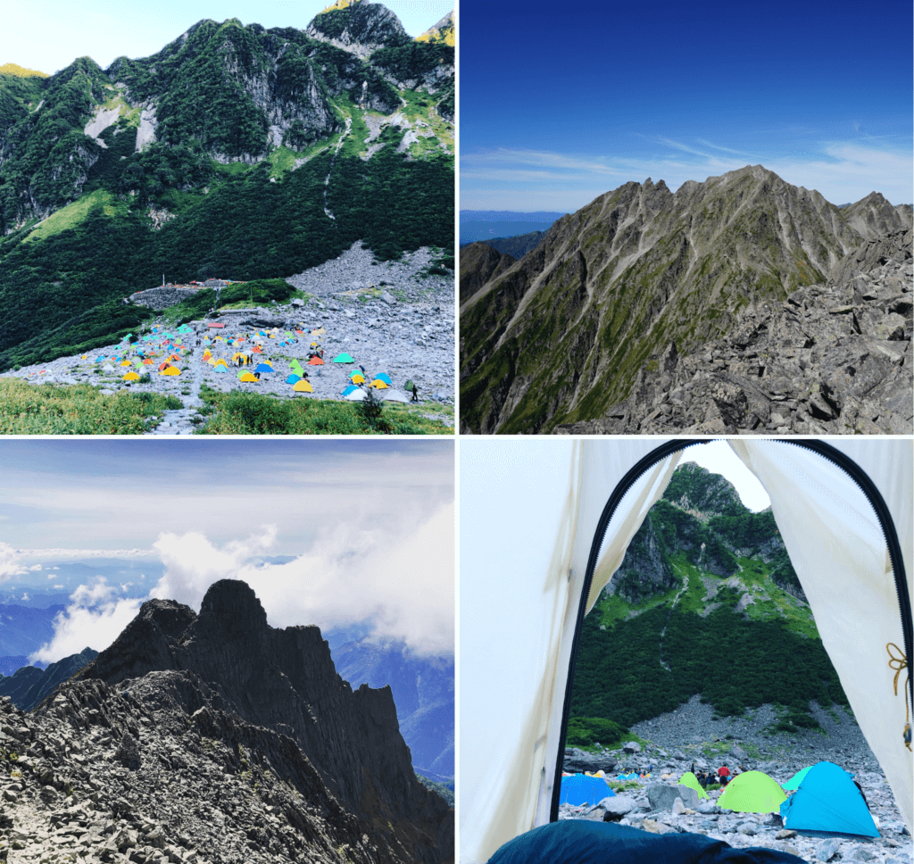 テント泊山歩き 北アルプス 奥穂高岳と前穂高岳 ひとりキャンプと山道具