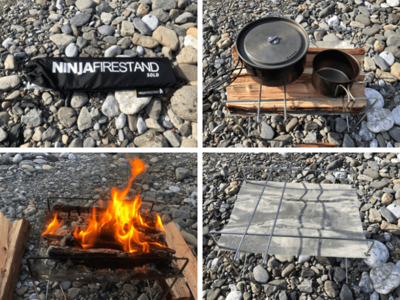 ソロキャンプ用の焚き火台 PaaGo WORKS （パーゴワークス） ニンジャファイアースタンド ソロ レビュー | ひとりキャンプと山道具